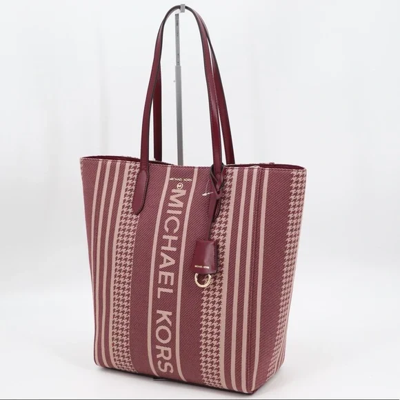 New Michael Kors Sinclair Large North South Shopper Tote Dark Berry Authentic - Picture 5 of 13